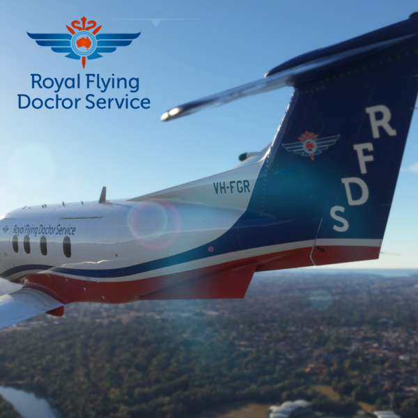 Pilatus PC-12 of the Royal Flying Doctor Service in Microsoft Flight Simulator