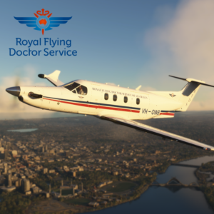 Pilatus PC-12 VH-OWB of the Royal Flying Doctor Service in Microsoft Flight Simulator