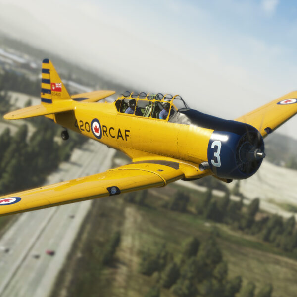 RCAF T-6 Texan flying low